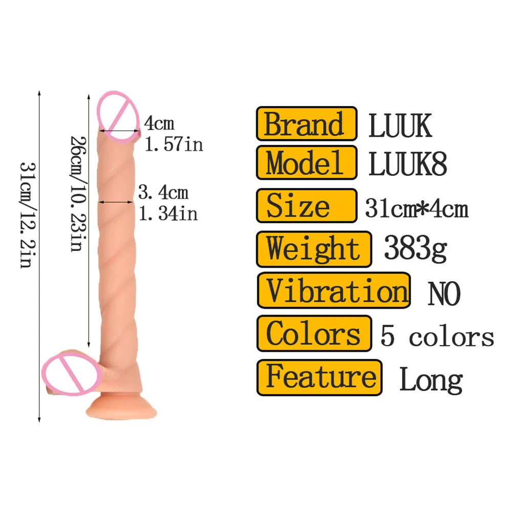 LUUK Long 31cm Dildo секс игрушки для взрослых Suction Cup Dick Stimulate Massage Vaginal Masturbation Woman Realistic Penis