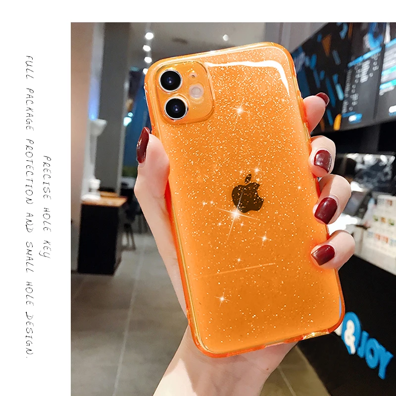 Luxury Shining Glitter Powder Phone Case For iPhone 11 12 13 14 15 16 Pro MAX X XR XS 7 8 Plus SE Transparent Soft Bling Cover