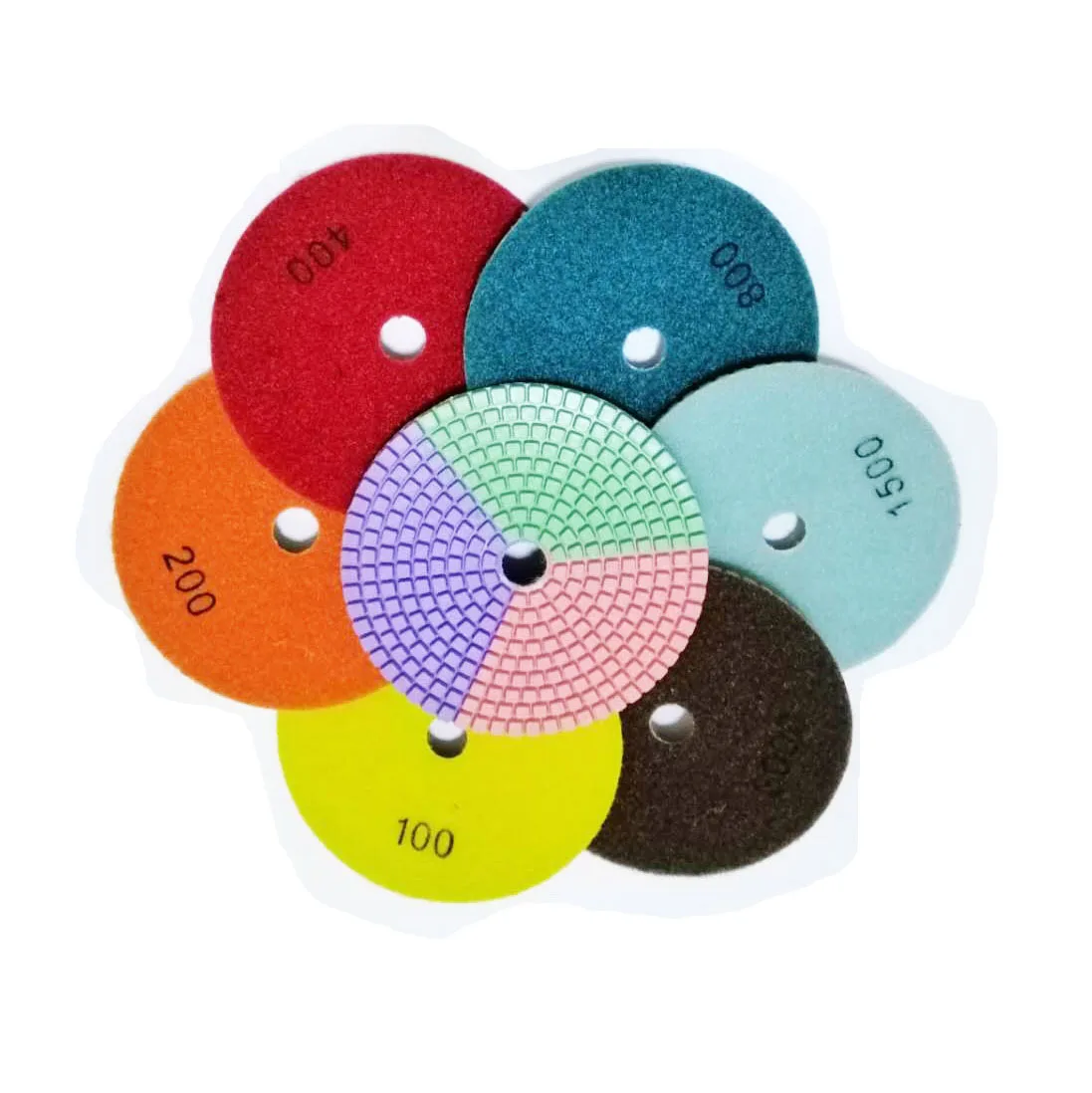 1Set/7pcs 3Colors 5INCH 125MM Marble Wet Polishing Pad With A Grade Quality