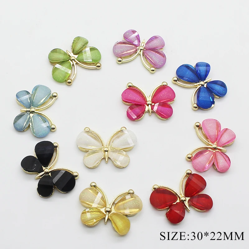 10Pcs 22X30MM Butterfly Diamond DIY Jewelry Accessories For Alloy Handmade Wedding Design Jewelry Accessories And Parts