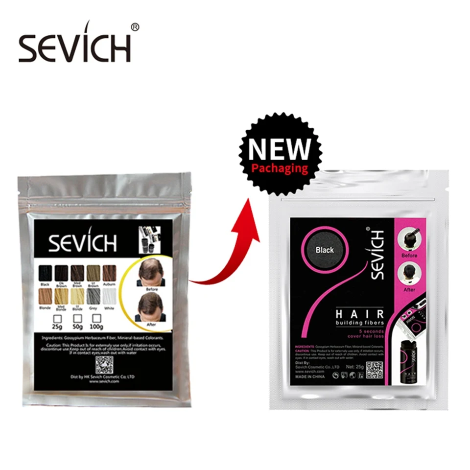 Sevich 25g Refill Hair Thickening Fiber 10 Colors Hair Treatments Cover Thicken Powder Keratin Fibers Hair Care Product