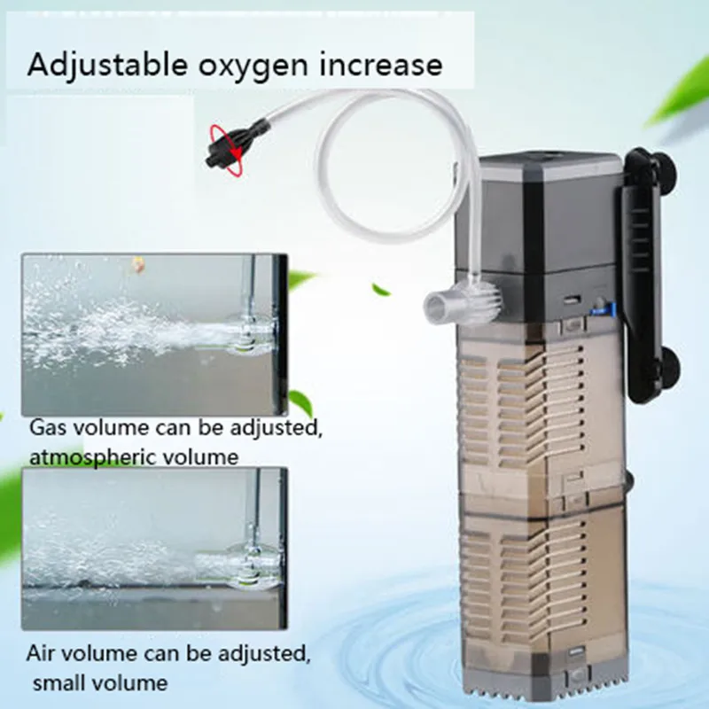 SUNSUN 4 In 1 Multi-function Aquarium Filter Internal Sponge Filter for Fish Tank Submersible Water Pump Wave Maker Air Aerator