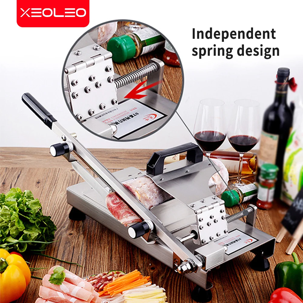 XEOLEO دليل آلة تقطيع اللحوم ماكينة تقطيع لحوم دليل قطع الصلب آلة الطب التجاري الفولاذ المقاوم للصدأ شريحة الطب