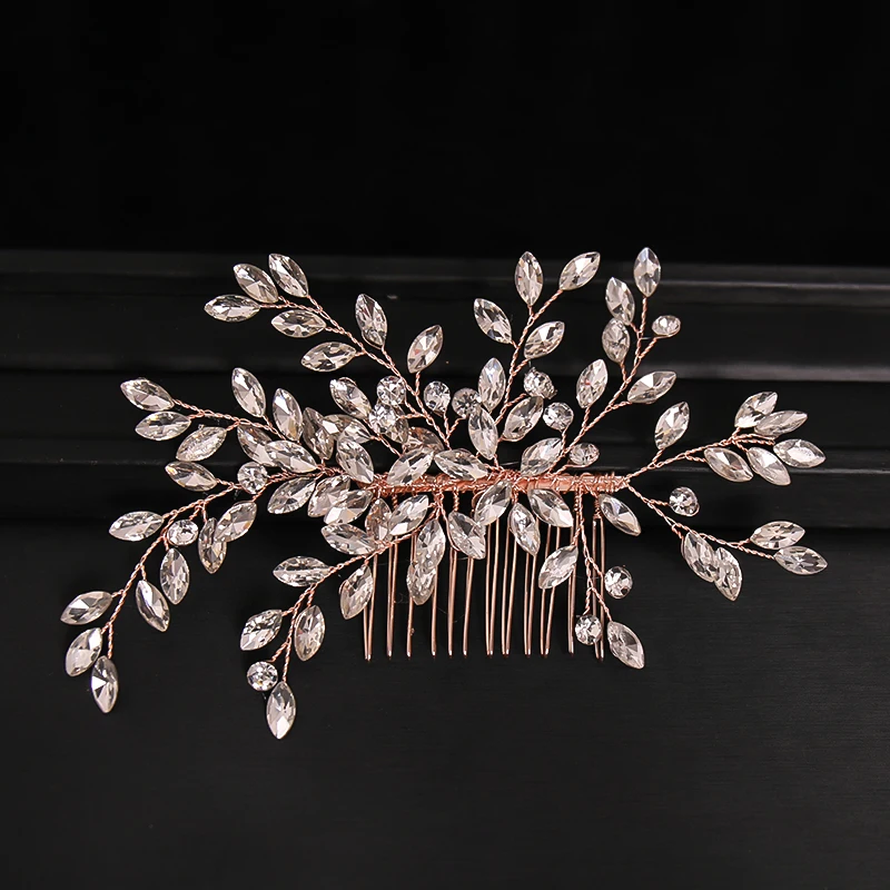 

Rhinestone Crystal Wedding Hair Comb Bridal Wedding Women Hair Combs Jewelry Accessories Head Ornaments Bride Party Headdress