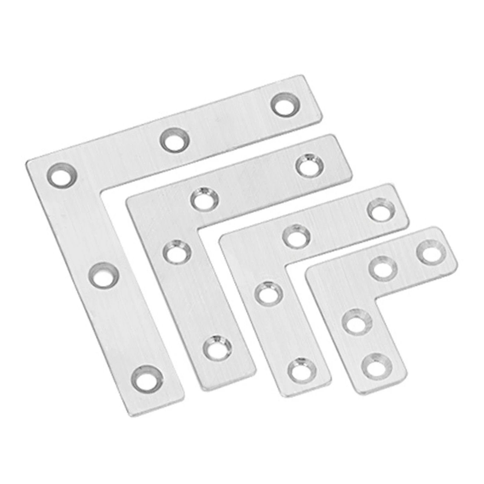 5pcs L-shaped Flat Bracket stainless steel connector Plain Angle joints L type Board Support Corner Brace 40/50/60/80mm w/screws