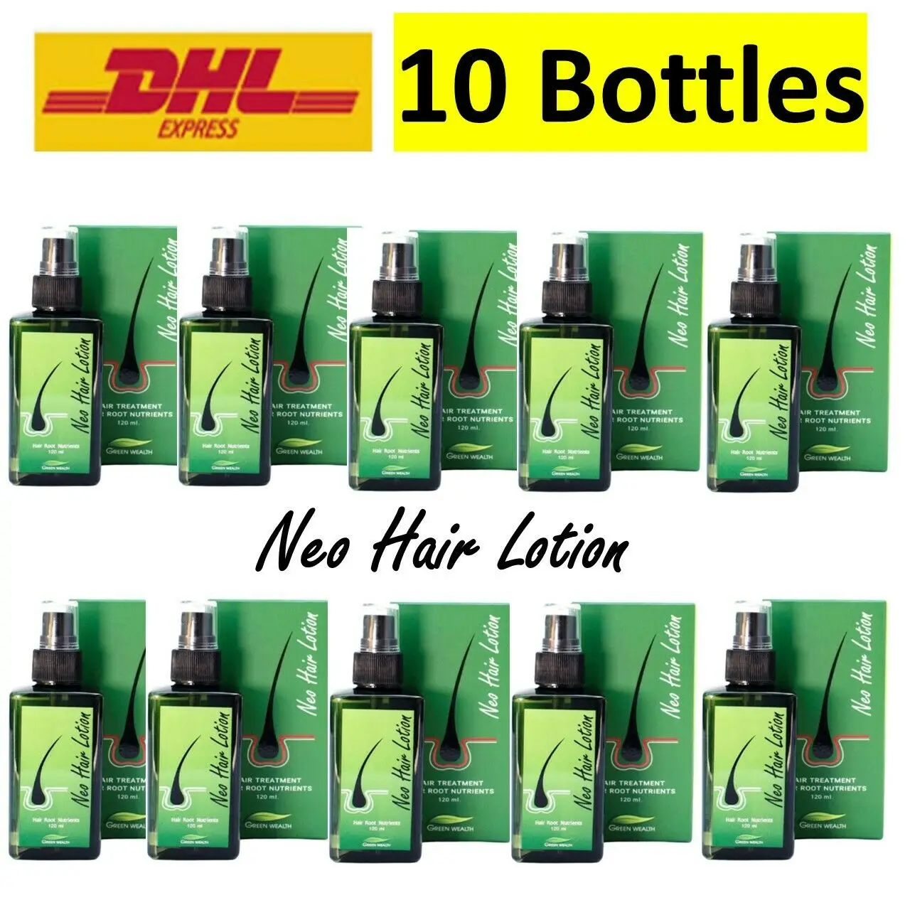 10x Neo Haar Lotion Grün Reichtum Wachstum Wurzel Haar Verlust Nährstoffe Behandlungen DHL