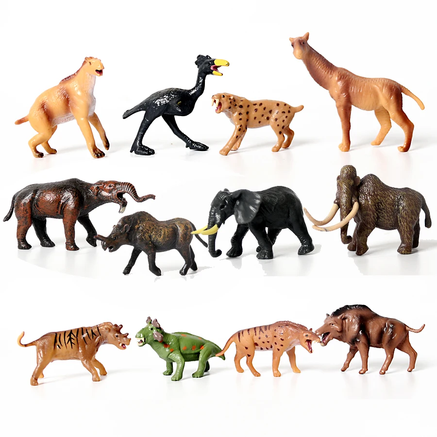 Simulation Mini Prehistoric Animals Mammoth Deinotherium Moropus Sabretooth Uintatherium Elephant Model Figure Classic toys