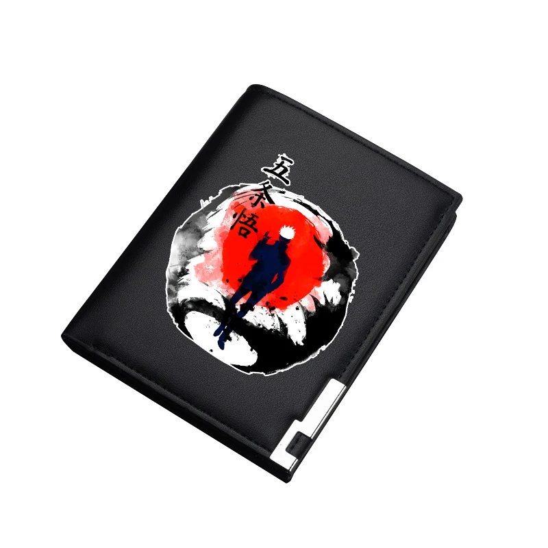 Jujutsu Kaisen Pu Leather Short Wallets Cartoon ID Card Holder Anime Long Coin Purses Harajuku Men Money Bag Boys Clutch