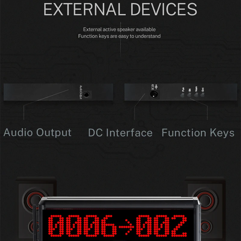 BYHUBYENG Electronic Queue Management Wireless Calling System Customer Pager Call Number Restaurant Display Keypad Customized