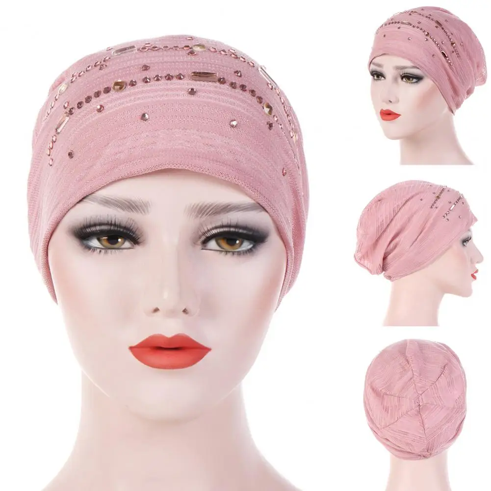 Thin lace summer turban muslim hats solid cotton hijab caps elegant lady turbantes bonnet arab wrap head hijab femme musulman