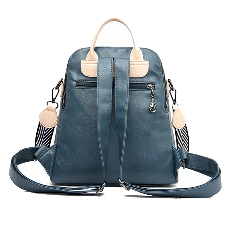 Luxury Designer Soft Leather Women Backpack High Qualtiy Durable Leather Backpack Fashion Large Capacity Female Travel Backpack