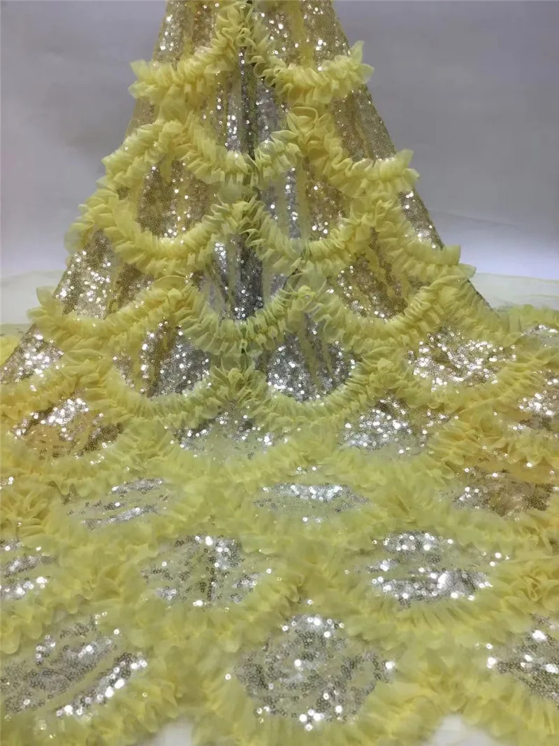 Materiale 3D tessuto di pizzo nigeriano Top vendita moda ricamo Tulle materiale francese per matrimonio o abito da festa