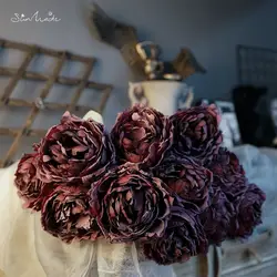 SunMade Large Purple Peonies Home Decor Artificial Flowers Fall Decorations Flower Arrangement DIY