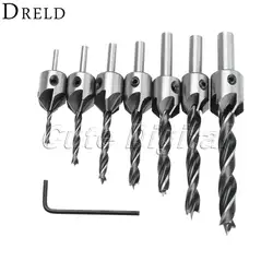 DRELD HSS 5 Flute Countersink Drill Bit Woodworking Tool Wood Drill Bits Carbon Steel Reamer Chamfer Carpenter Tools 3mm-10mm