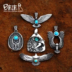 Stainless Steel Unique Design Men's eagle synthetic gems Necklace Pendant Factory Wholesale Dropshipping Supported BP8-579