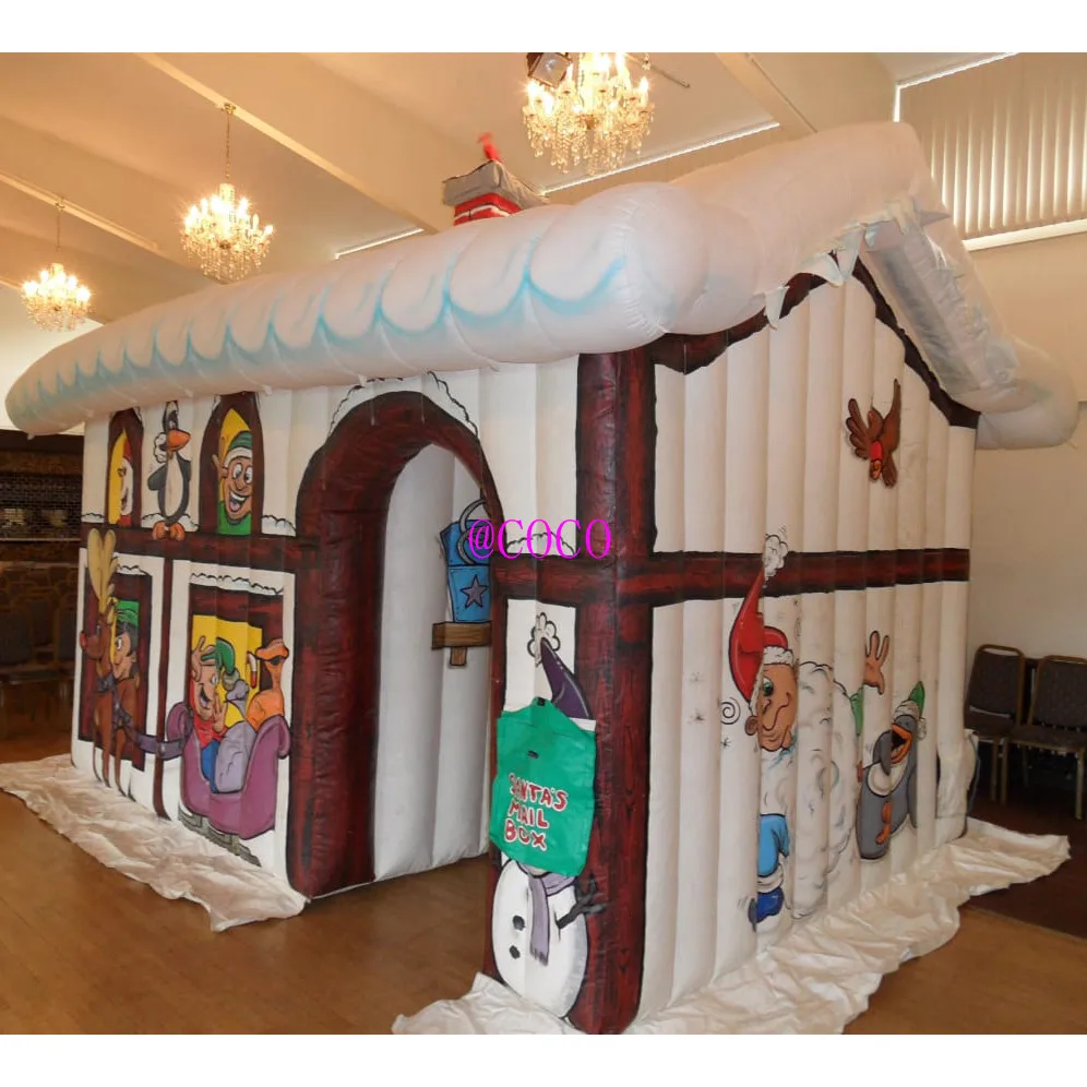 fast air shipping to door,Christmas Decoration Inflatable Santa Grotto Inflatable Gingerbread House Inflatable Santa House