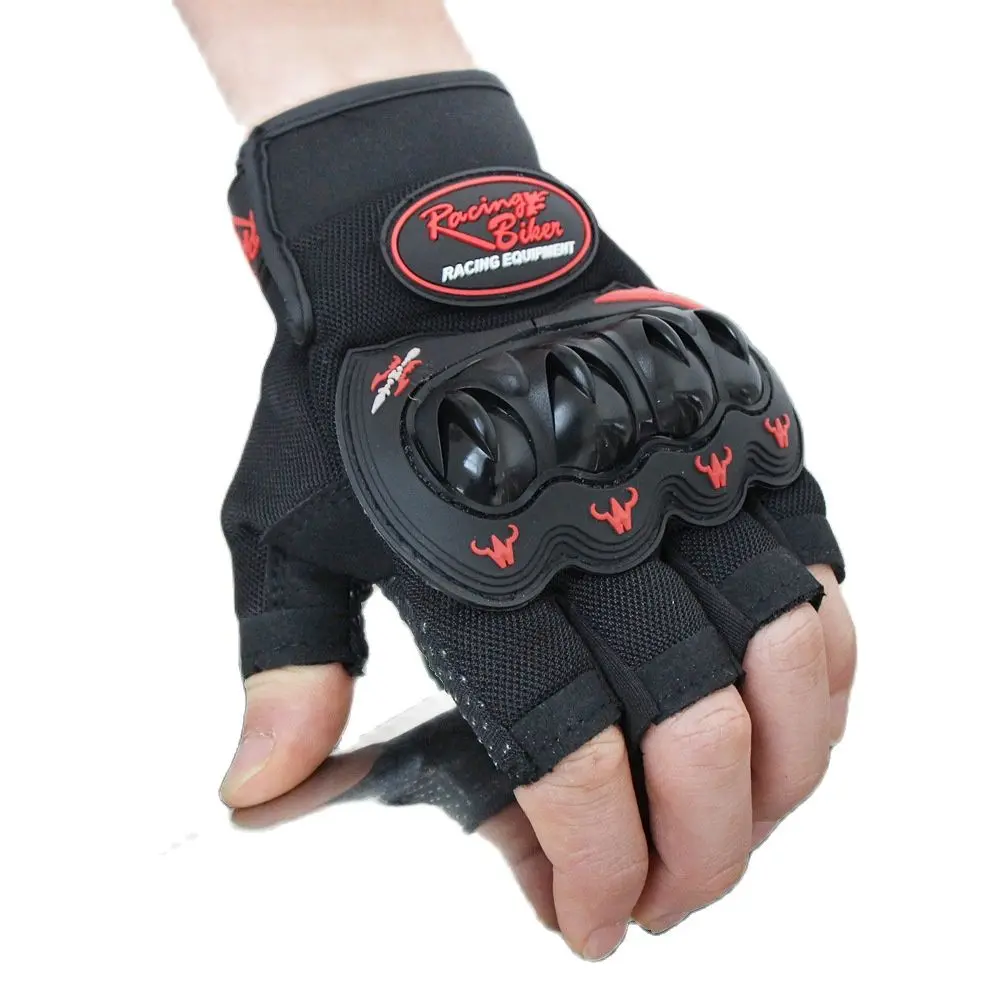 Guantes de Moto sin dedos para hombre y mujer, manoplas protectoras de medio dedo para Motocross, Verano