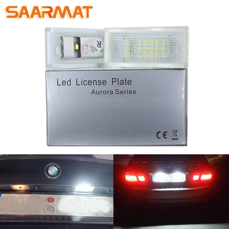 

2PCScar license plate light for BMW E46 2D LED License Plate Light Lamp 12V 18smd rear light number plate tail lamp