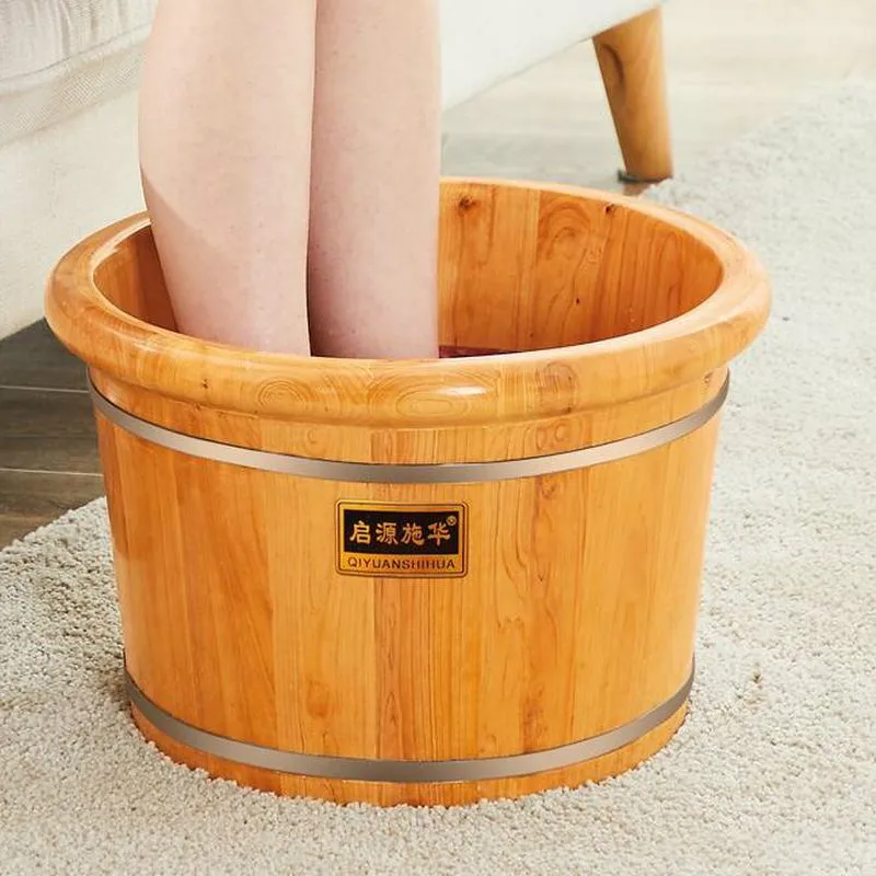 Foot Care Cedar Barrel Foot Bath Barrel Wash Basin Thick Tub Solid Wood  Foot Massage Barrel Household Foot Pedicure Bath Tube