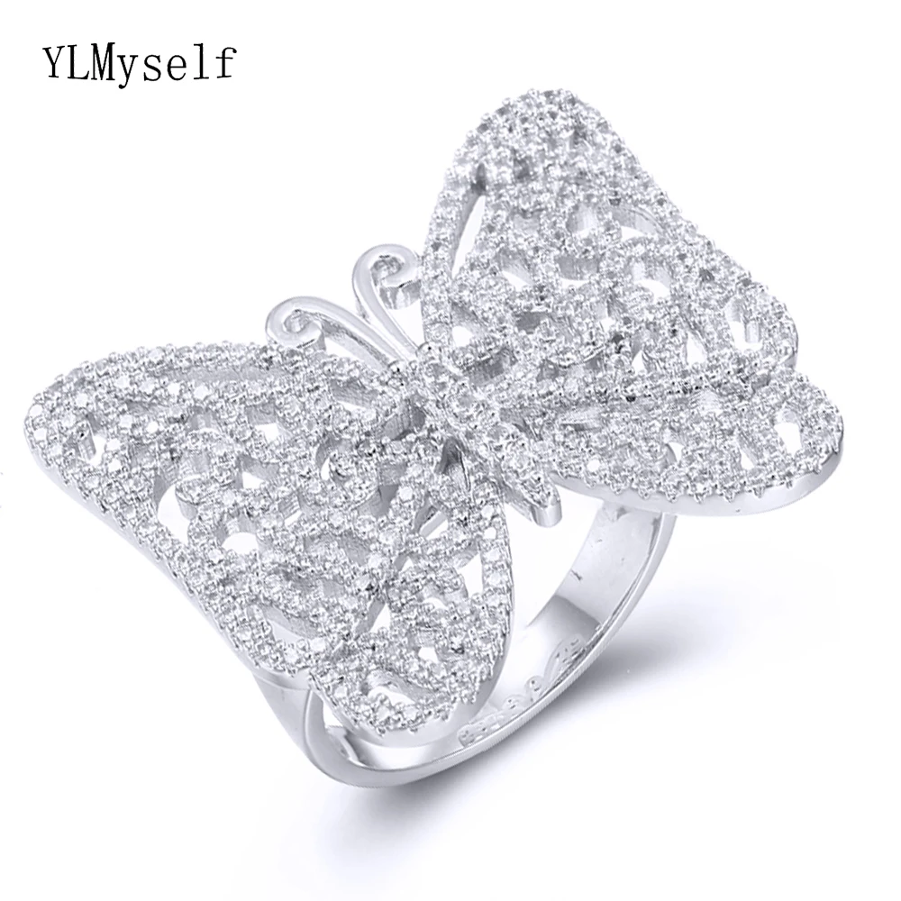 

Большое кольцо с животным бабочкой модные ювелирные изделия аксессуары Потрясающие ювелирные изделия с фианитами Милые Великолепные кольца большого размера