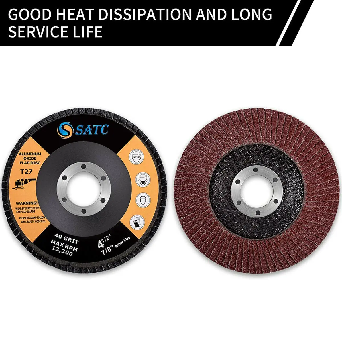 10 Pack Schuren Flap Schijven 4.5 Inch 40 Grit Aluminiumoxide Slijpen Disc Wiel Type 27