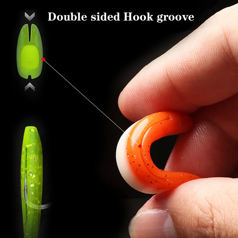 Proleurre Easy Shiner Soft Bait Worm Silicone Fishing Lure Double Color Jig Wobblers Artificial Bait Swimbait Carp Bass Tackle