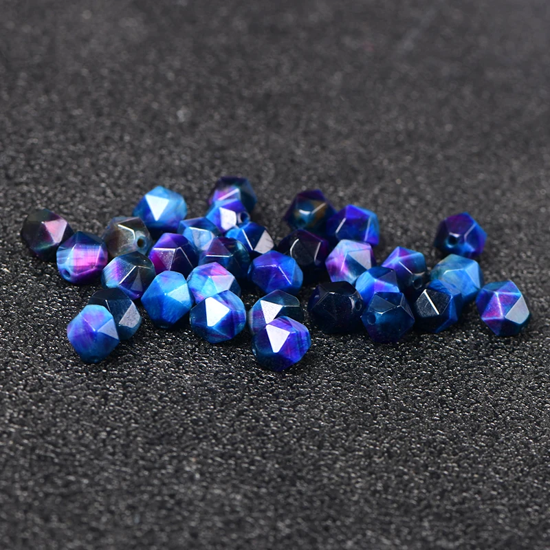 5A Natural Blue Tiger Eye Quartz Crystal Single Bead DIY Beads Jewelry Making