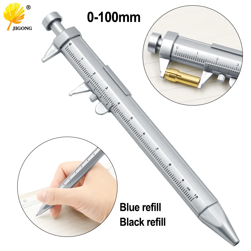 Multifunction 0.5mm Gel Ink Pen Vernier Caliper Roller Ball Pen Stationery Ball-Point 2 Colors