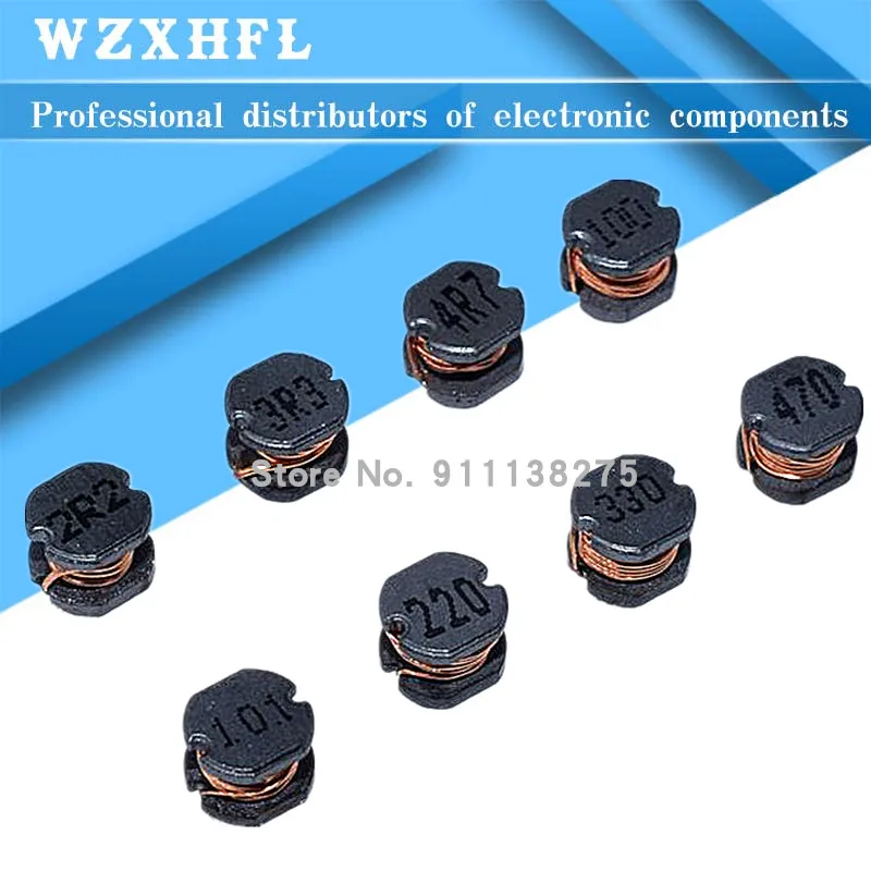 20pcs CD43 SMD Power Inductor 2.2UH 3.3UH 4.7UH 6.8UH 10UH 22UH 33UH 47UH 68UH 100UH 220UH Chip Inductors CD43 Wire Wound Chip