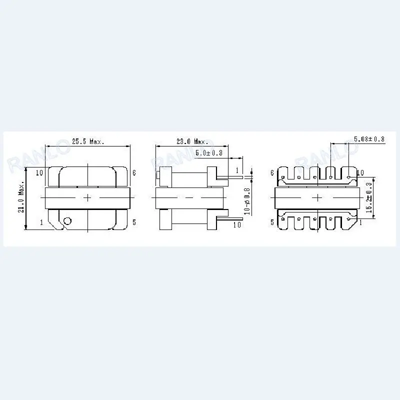 EE25  5+5pin Transformer Bobbin PC40 Ferrite Core Vertical