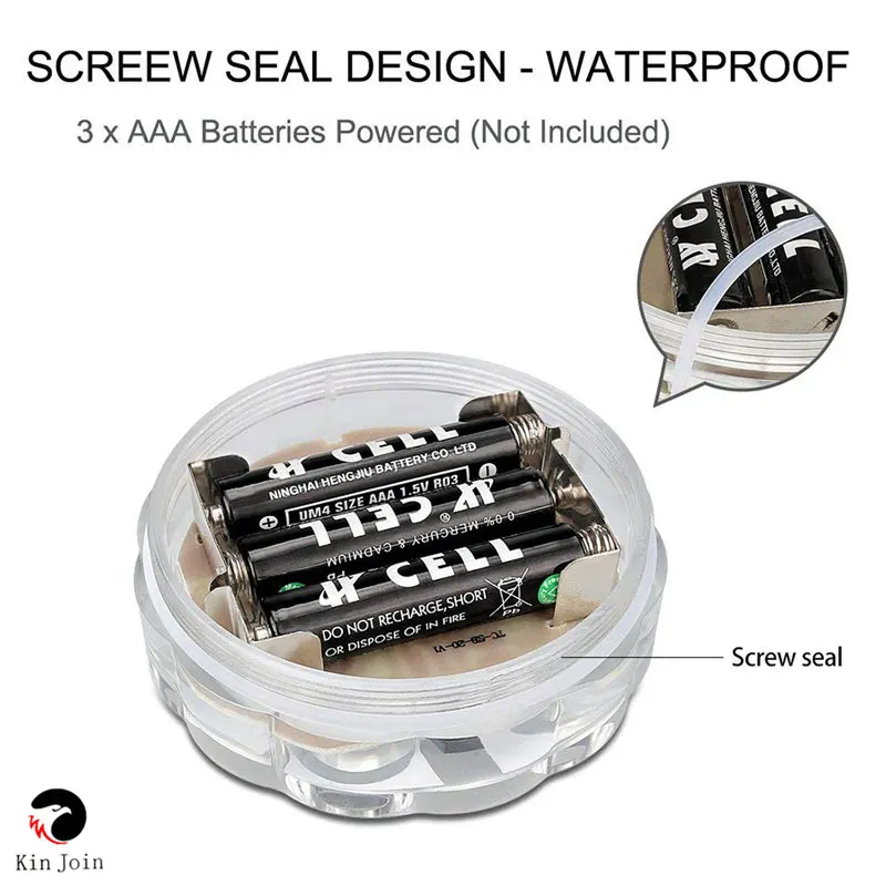 Lampada da notte subacquea a batteria con luce sommergibile RGB telecomandata a 10 Led per esterni