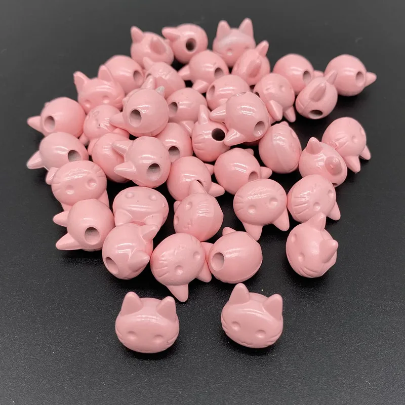 20pcs about 13mm Cute Cat Shape Acrylic Loose Spacer Beads Jewelry Making Bracelet Pendant Earring DIY Accessory