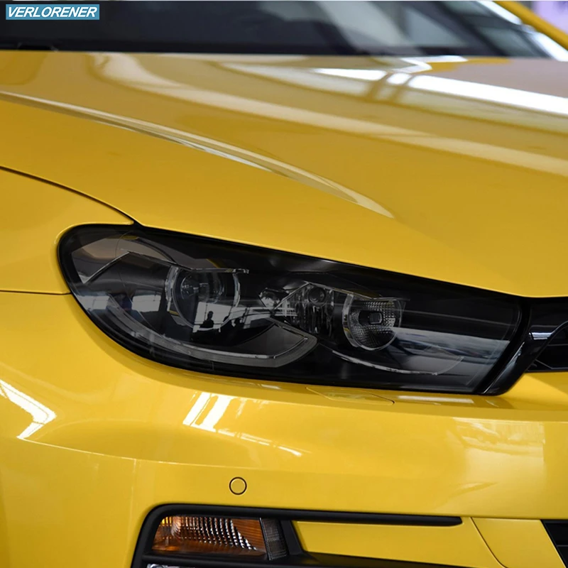 

Car Headlight Protective Film Smoked Black Tint Wrap Vinyl Transparent TPU Sticker For Volkswagen VW Scirocco GTS R 2008-2017