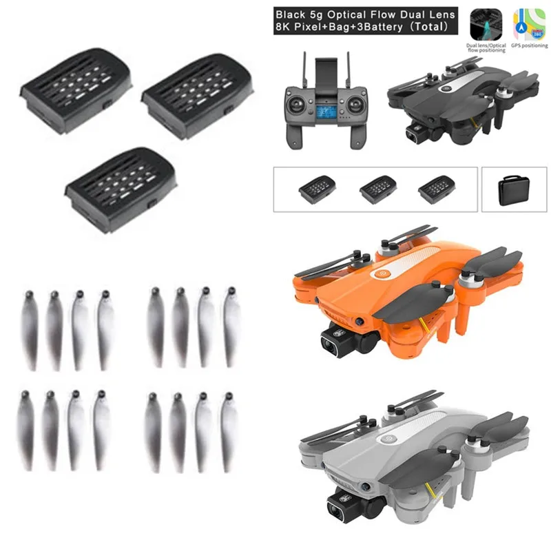 K80 MAX Dron Battery K80 GPS RC Drone Spare Parts 2200MAH Battery Propeller USB Line K80 PRO K80PRO Accessories Blade Battery