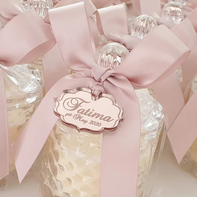 24-częściowe spersonalizowane czekoladowe dekoracyjne srebrne / złote lustrzane tabliczki z imionami sprzyja dekoracje do chrztu Baby Shower (bez czekolady)