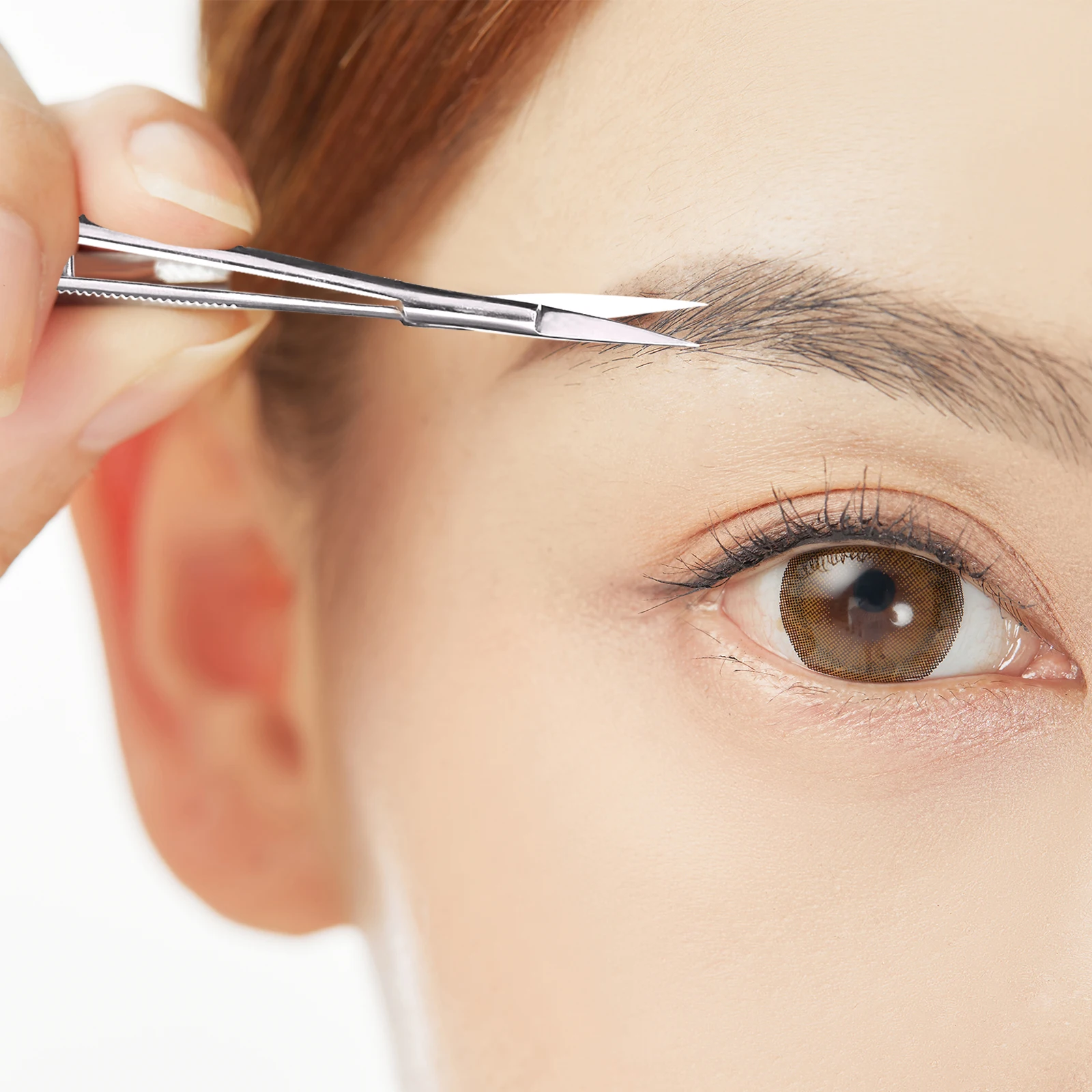 Eyeblogug-Ciseaux de Maquillage en Acier Inoxydable, Ciseaux Spéciaux de Pliage, Outil de miles, Coupe Droite et Incurvée