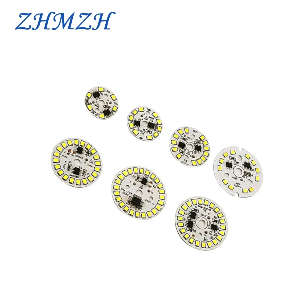 5pcs/lot LED Chips LED Lighting Beads Warm White Free Driver Light Boards Aluminum Lamp plates AC220V 3W 5W 7W 9W 12W