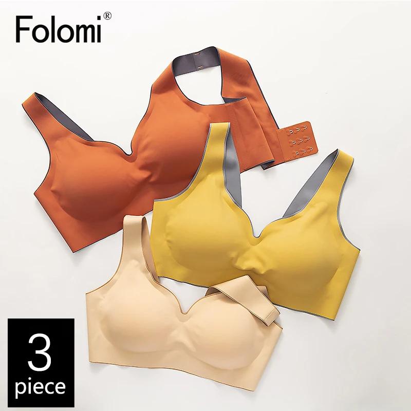 

Folomi 3Pcs/Set Women's Bra Push Up Seamless Soprt Bras Comfor Wireless Sleeping Brassiere Femme Plus Size Sexy Lingerie