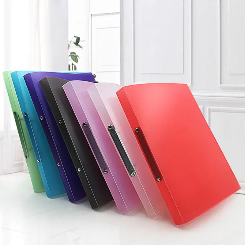 A4 Ring Binder Colorured Transparent Loose-leaf Paper File Folder Storage Office Metting File Pocket School Office Supply