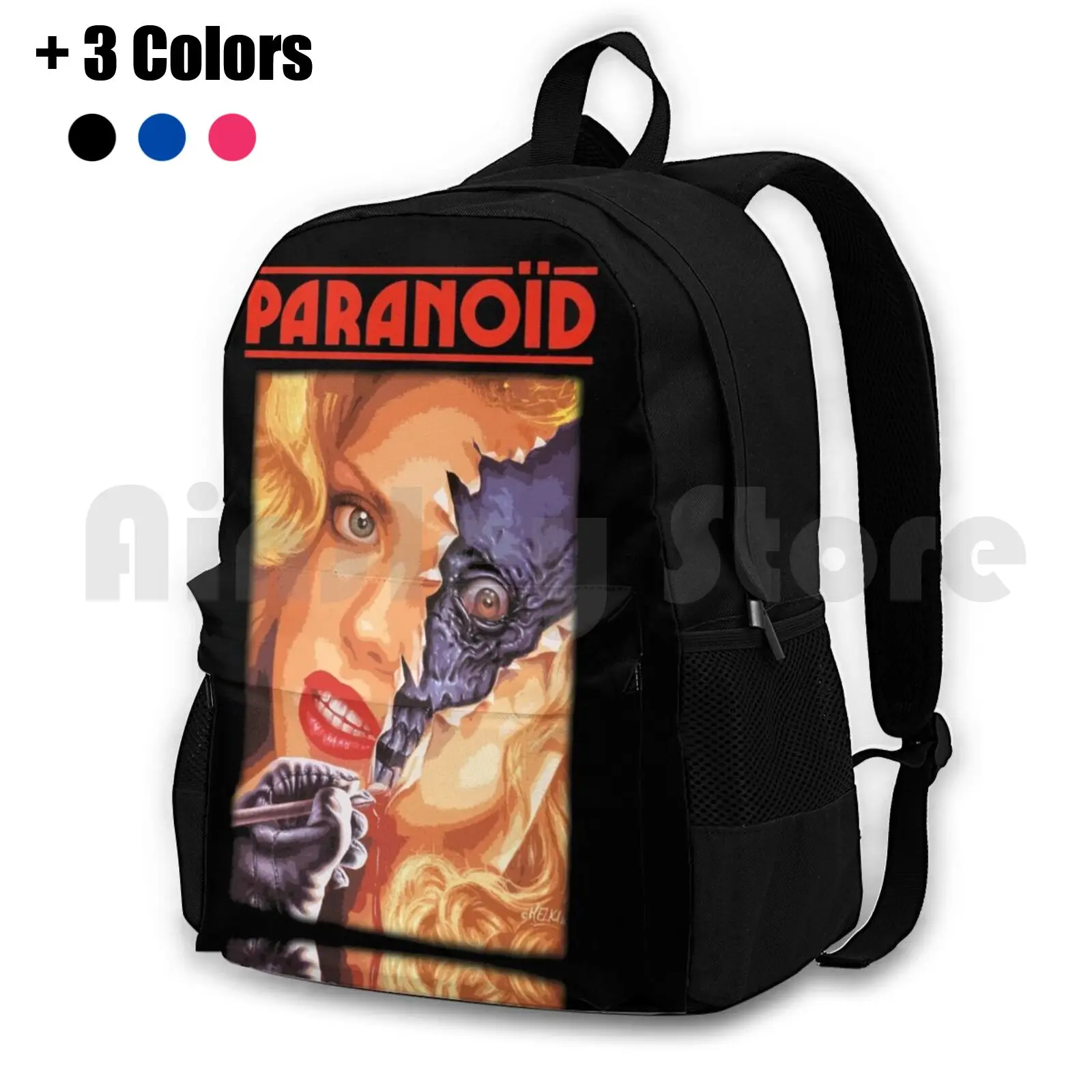 Paranoid Outdoor Hiking Backpack Waterproof Camping Travel Horror Terror Horror Vintage Retro 70s 70s Movies Cult Movie Trash B