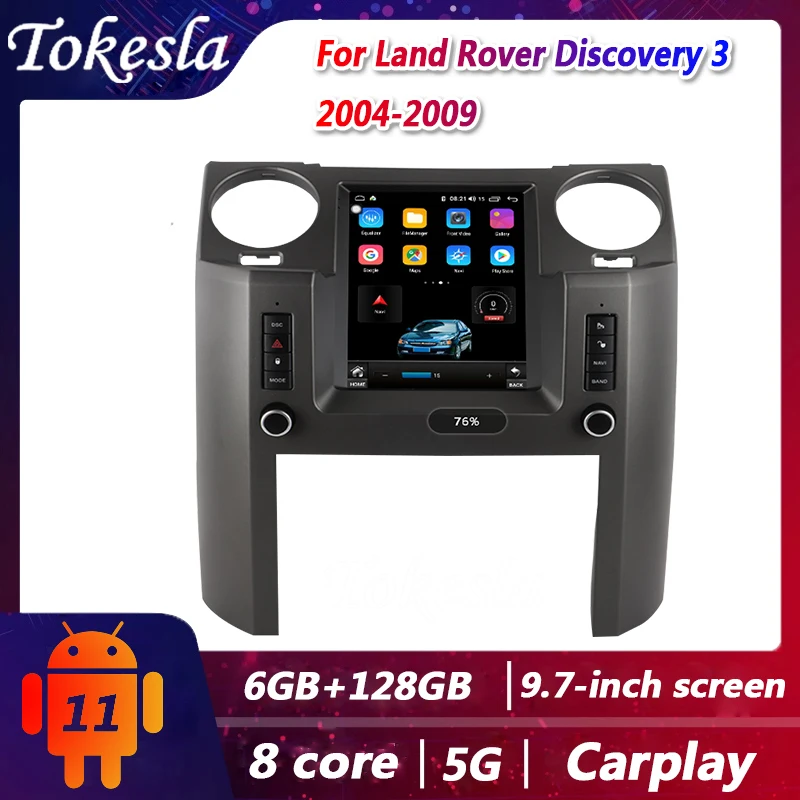 

Tokesla Car Radio Tesla Screen Android For Land Rover Discovery 3 Auto Central Multimedia Player Gps Navigation DVD Automotivo