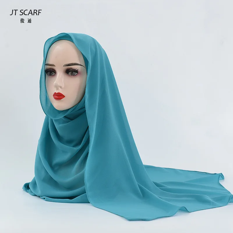 

New robe solid color gauze Baotou scarf pearl chiffon bubble scarf headscarf covering face veil