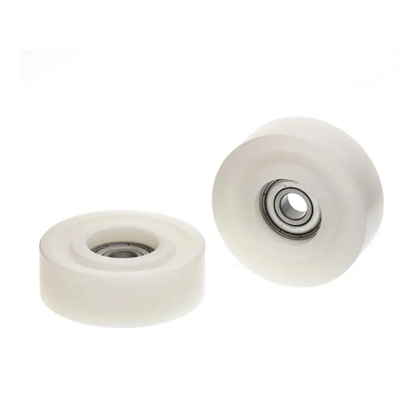 4 Stück/20 Stück POM-Kunststoffbeschichtete Rolle mit 608ZZ-Lager 8x48x16mm Flache Führungsrolle Geräuscharme Rolle 8*48*16mm – Detail 3