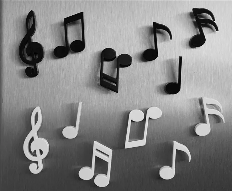 12pcs Music Style Piano Melody Note Treble Bass Clef Fridge Magnets Refrigerator Magnet Sticker For Student Musician Song Writer