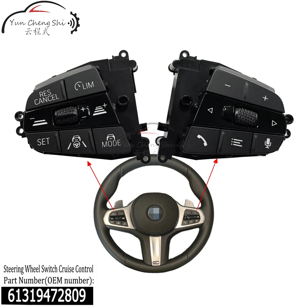 For BMW 5/6/7/8/X G30/G32/G11/G14/G05 LCI M-Tech STEERING WHEEL Multifunction Button Switch 61319472809