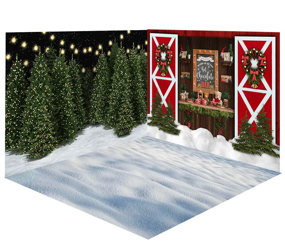 Winter Snow Backdrops for Christmas Night Photography Stars Lights Kids Portrait Xmas Photo Props Studio Booth Background