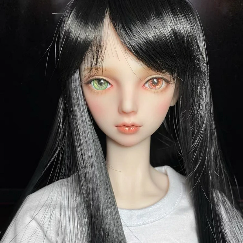 

1/3, 1/4, 1/6, 1/8, высокотемпературная Bjd Sd кукла, парик, проволока, черный, длинный стиль, BJD, супер волосы, парик для куклы