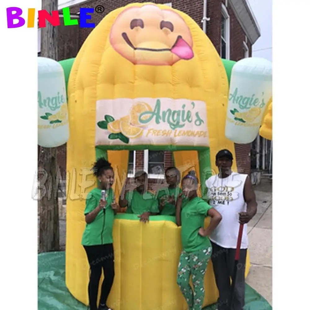 

Portable happy Inflatable lemonade booth with arms,inflatable lemon stand,inflatable concession tentfor sale