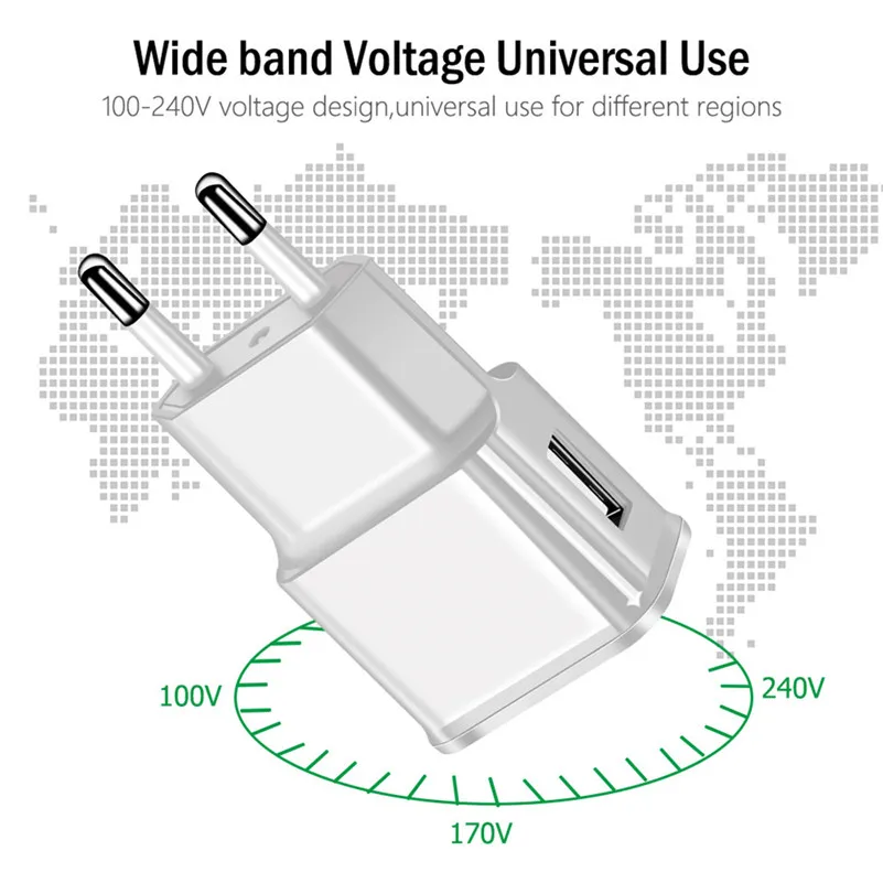 Micro USB Wall Charger Adapter For Alcatel 1C 1X 3C 3V 3X 3 1T 7 10 Idol 5 A7 A3 XL Plus U5 HD U50 Shine Lite 1M Micro USB Cable