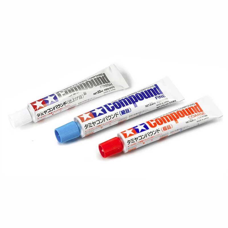 TAMIYA 87068 + 87069 + 87070 Model polerowanie szlifowanie zestaw pasta 3 sztuk 22ml polerowanie lustrzane związek zestawy gruba/grzywny/wykończenie